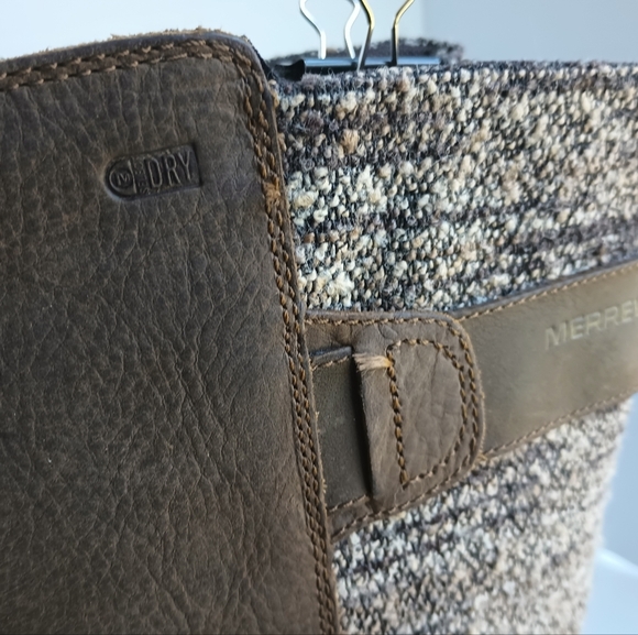 Merrell Womens Dark Earth Waterproof Boots Size 6 Knee High Lace Up Tweed - Picture 4 of 14